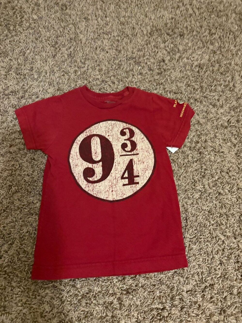 Harry Potter Platform 9 3/4 Graphic T Shirt Kids Xtra Small Red Wizarding World